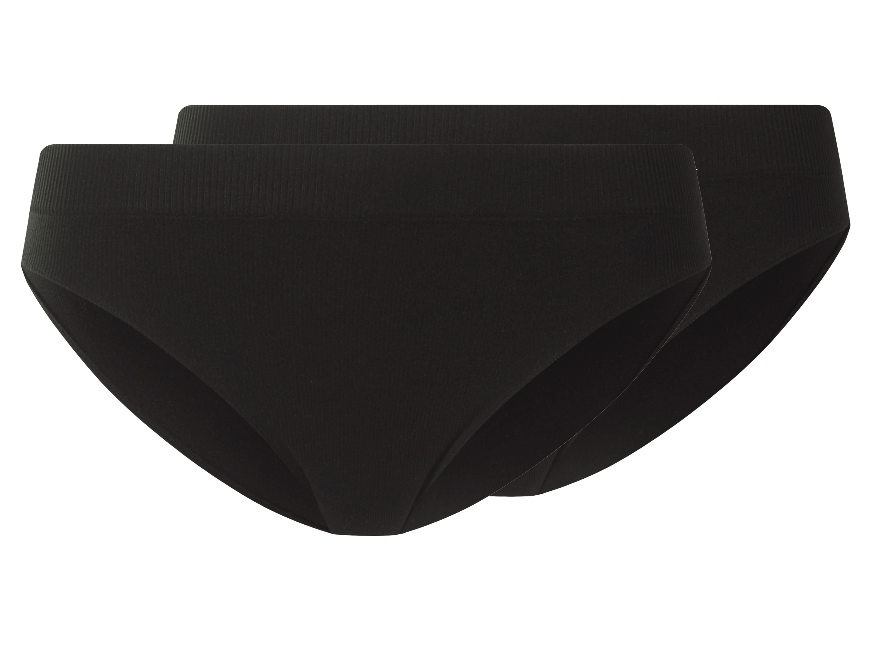 esmara Majtki figi damskie prążkowane, 2 pary Czarny, XS 32/34