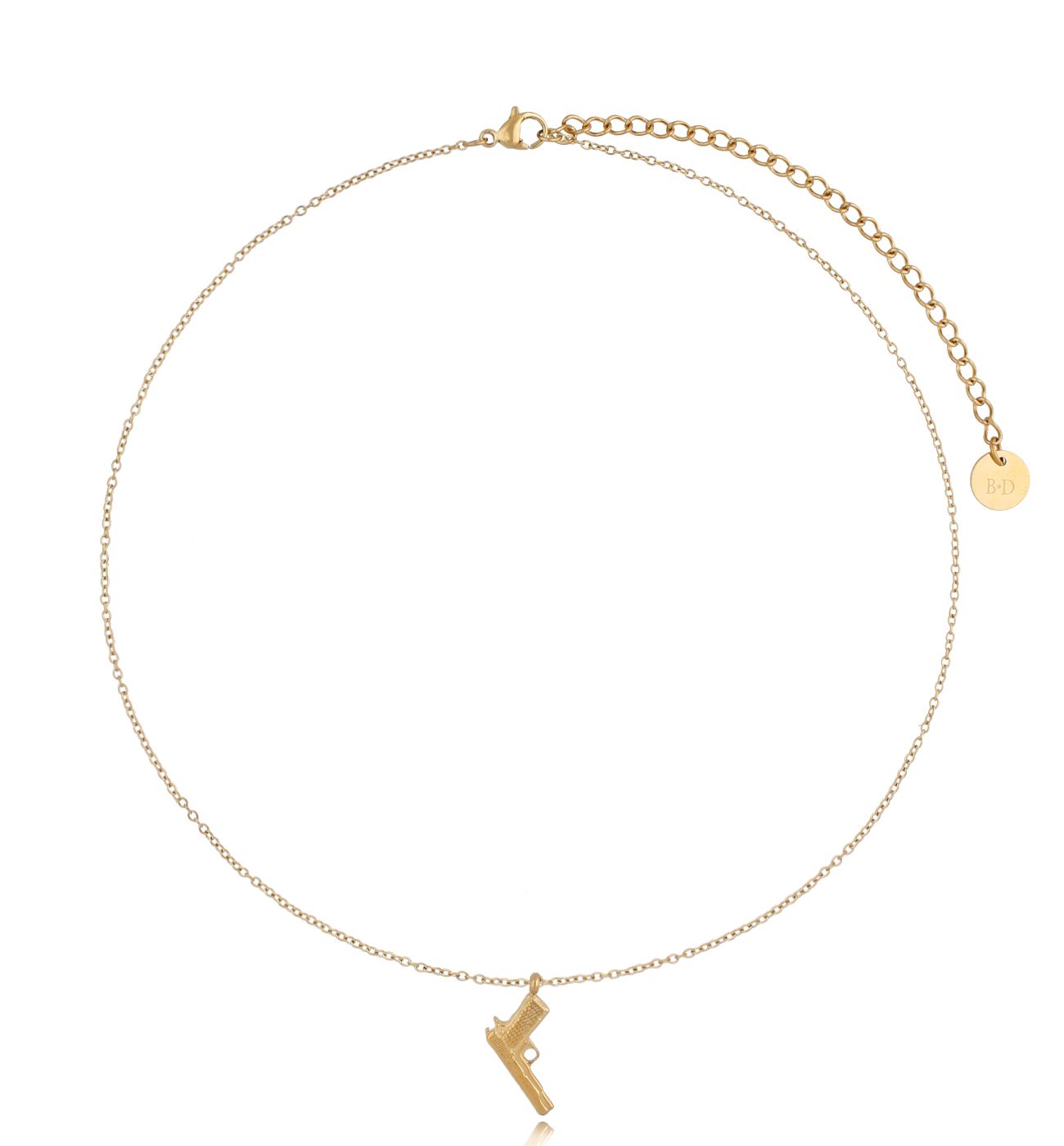 Naszyjnik złoty z pistoletem Gold Gun NSA0709