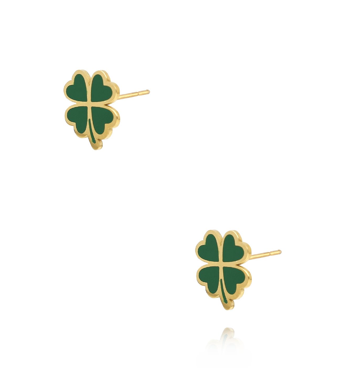 Kolczyki z zielonymi koniczynkami KSY0231 - By Dziubeka