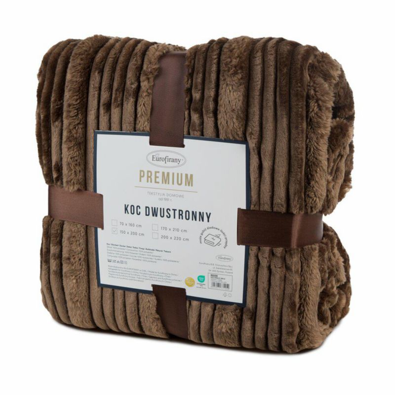 Koc NINA Eurofirany z efektem 3D 150x200 cm brąz miękki gruby 1 szt.