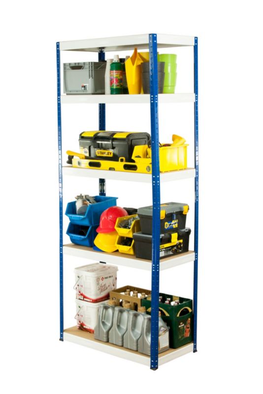 Regał metalowy MODO24 magazynowy stojak niebiesko-biały helios 180x110x60cm 5 półek po 400 kg 1 szt.