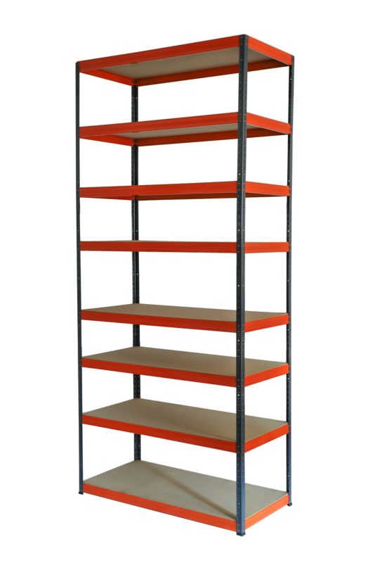 Regał metalowy MODO24 magazynowy grafitowo-pomarańczowy helios 270x110x40cm 8 półek po 400 kg 1 szt.