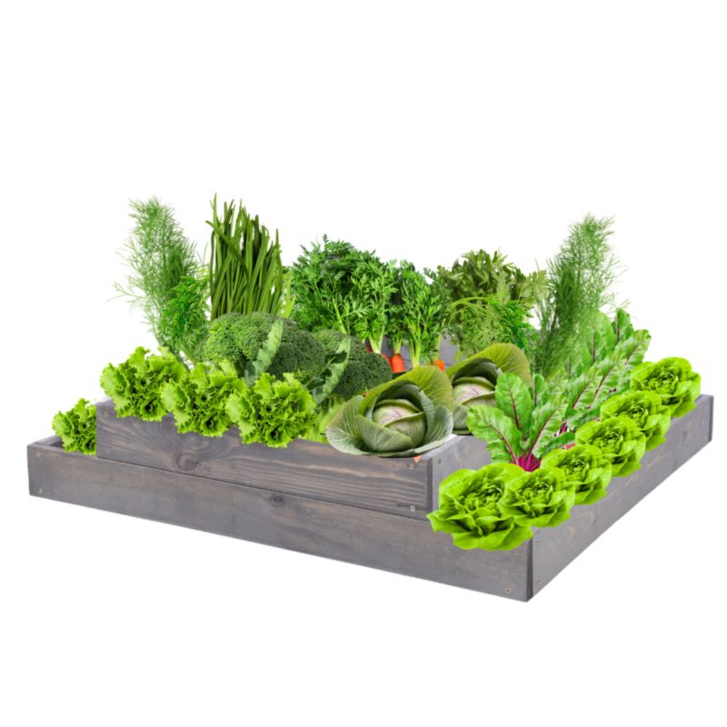 Skrzynia warzywna MODO24 regulowana inspekt 18x90x60 cm szare impregnowane drewno 1 szt