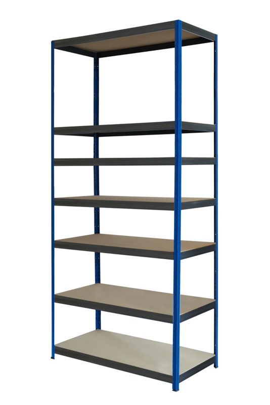 Regał metalowy MODO24 magazynowy niebiesko-grafitowy helios 270x75x45cm 7 półek po 175 kg 1 szt.