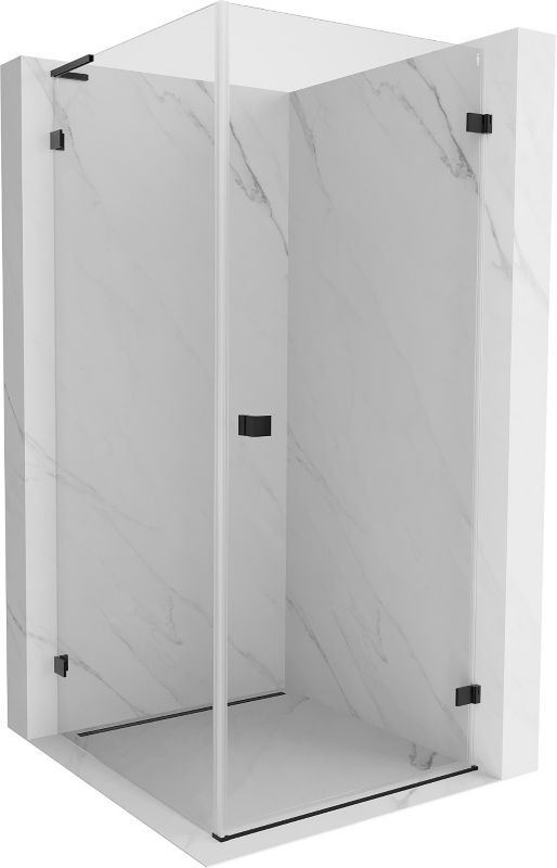 Kabina prysznicowa uchylna Mexen Lunar-B L czarna 100x100 cm 1 szt.