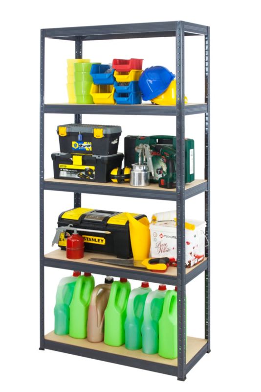 Regał metalowy MODO24 magazynowy stojak grafit premium helios 180x110x60cm 5 półek po 275 kg 1 szt.