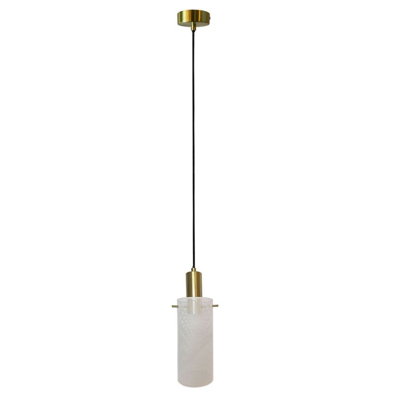 Lampa wisząca Light Prestige Tirana 7989 biało-złota szerokość 10 cm 1xE27 x 40W 1 szt.