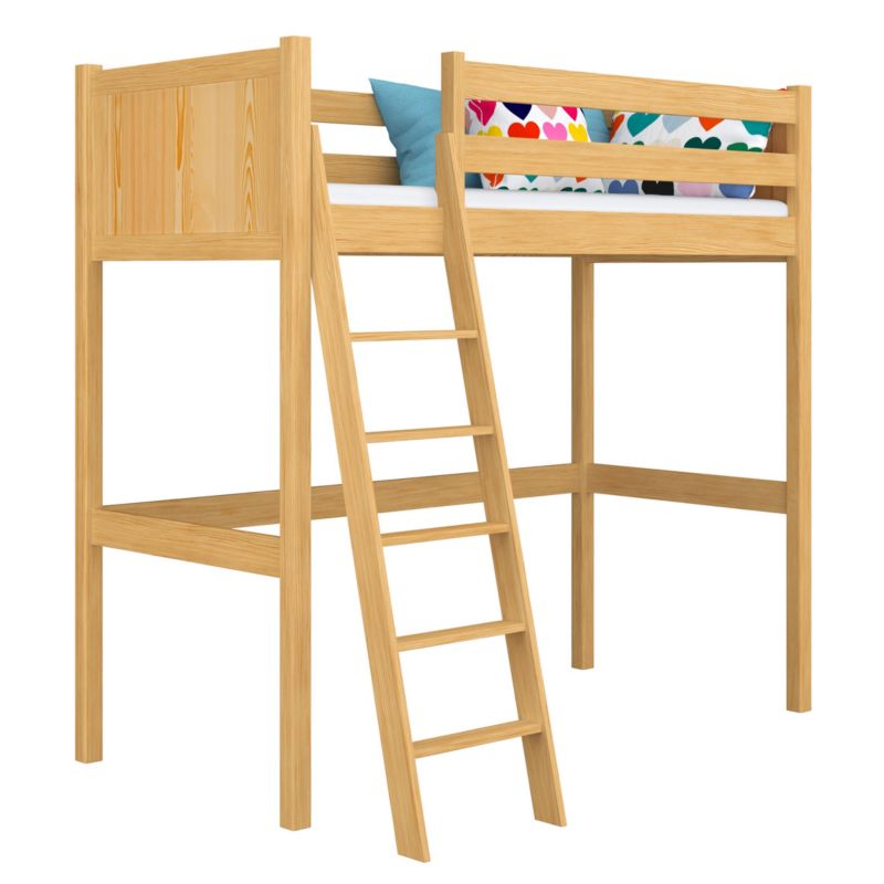 Drewniane łóżko na antresoli N-WOOD N04 90x200 sosna naturalna 1 szt.