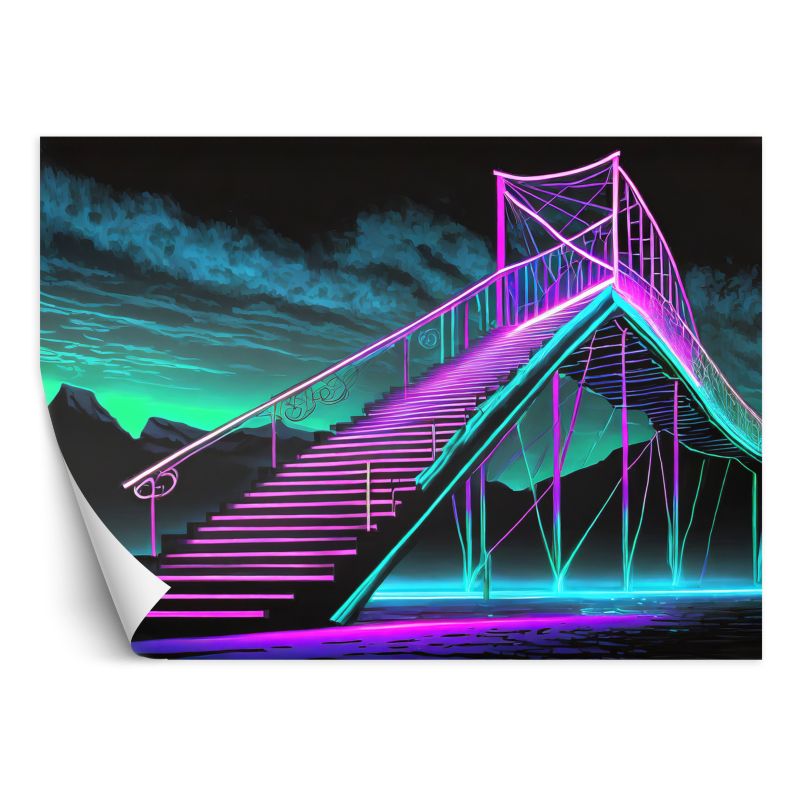Fototapeta Feeby Neonowe schody Futurystyczna abstrakcja 450x315 1 szt