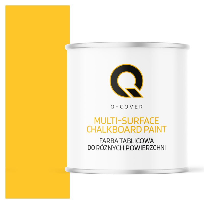 Farba Tablicowa Do Ścian Pisania Kredą Q-Cover Kolor Żółty ostrzegawczy RAL1023 Mat 2.5L
