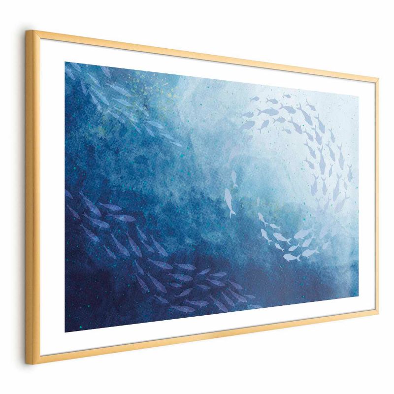 Plakat Artgeist Morska toń 90x60 cm z ramą złotą 1 szt
