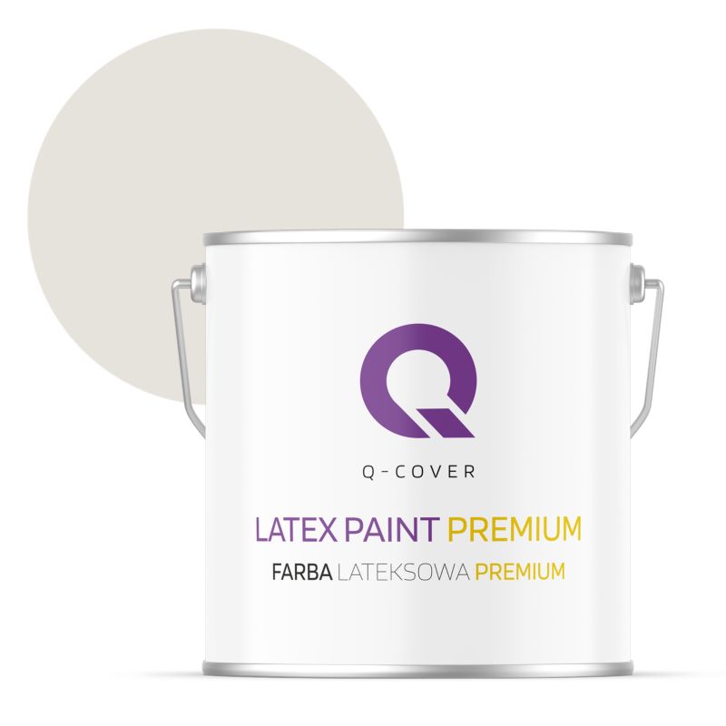 Farba Lateksowa Premium Plamoodporna do Ścian i Sufitów Q-Cover Biel złamana w szary H1276 Głęboki Mat 5L