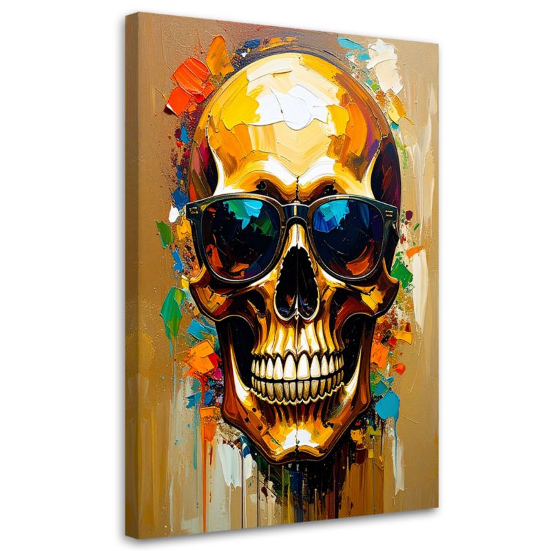 Obraz młodzieżowy Feeby Kolorowa czaszka w okularach 80x120cm 1szt