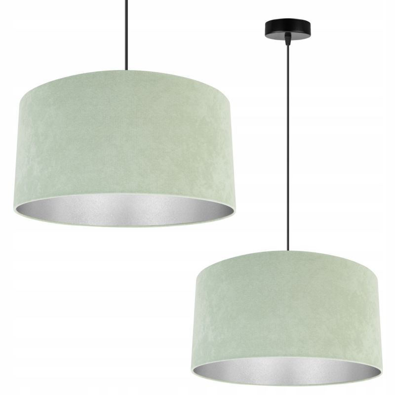 Lampa sufitowa wisząca Light Home LH Mediolan Welur 1x E27 60W zimny miętowy/srebrny 40cm 1szt.