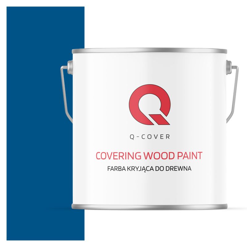 Farba Kryjąca do Drewna Q-Cover Niebieski RAL5005 Półmat 5L