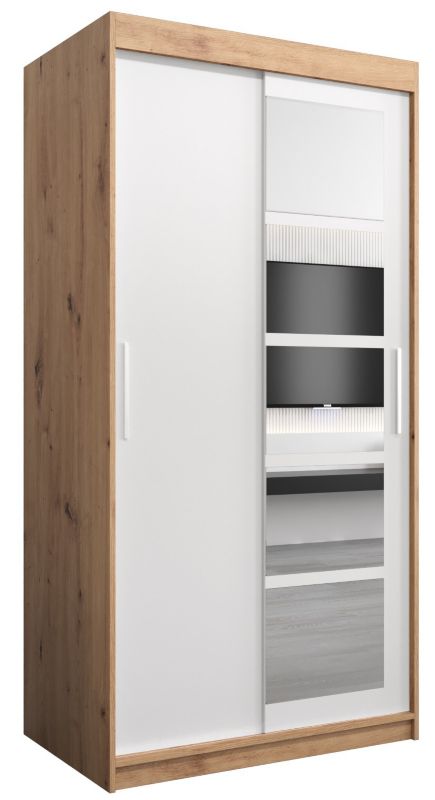 Szafa przesuwna Abiks ROMA 1 100 artisan + biały mat 1 szt.