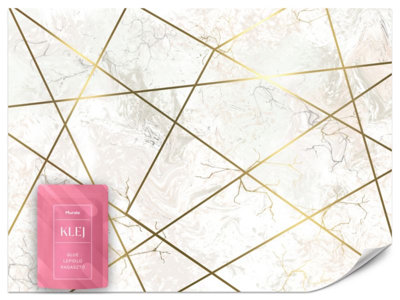 Fototapeta Muralo Marmur ze Złotymi Liniami 200x140 cm 1szt.