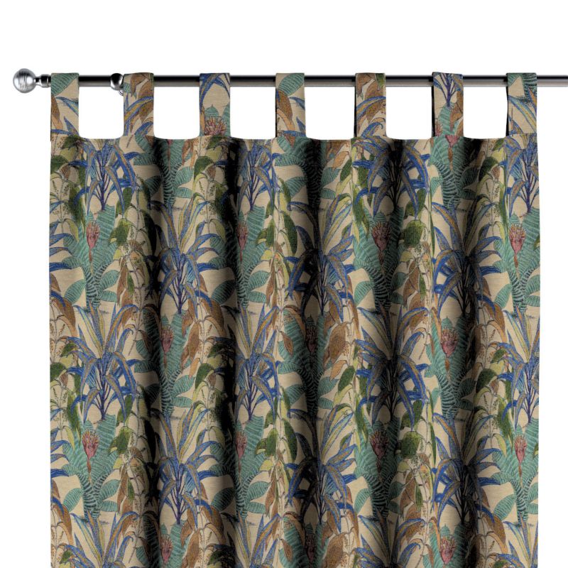 Zasłona na szelkach 1 szt. 130 x 245 cm Dekoria zielono-niebieskie motywy roślinne 1 szt.