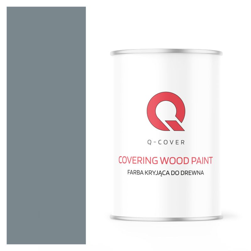 Farba Kryjąca do Drewna Q-Cover Wiewiórka Szara RAL7000 Półmat 1L