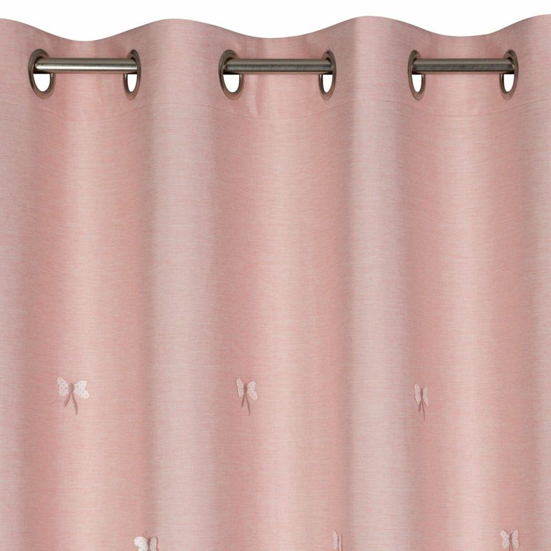 Zasłona Wendy Eurofirany 140x250 cm różowa w motylki 1 szt.