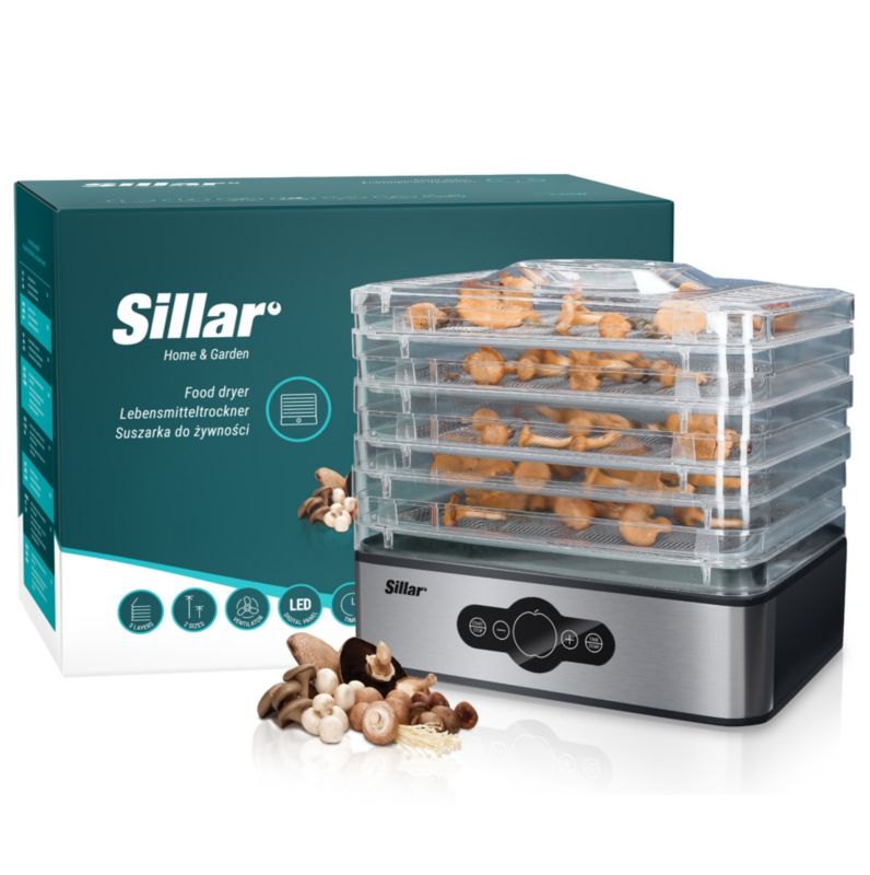 Suszarka do żywności, Sillar, z regulacją temperatury, timerem, 5 sit, 240W, 1szt