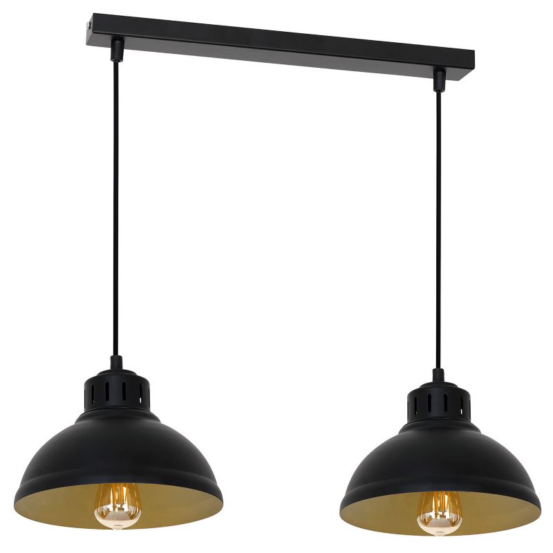 Lampa wisząca Luminex Sven czarny mat-złoty mat wym: 80 x 65 x 21 cm 2xE27 x 15W 1 szt.
