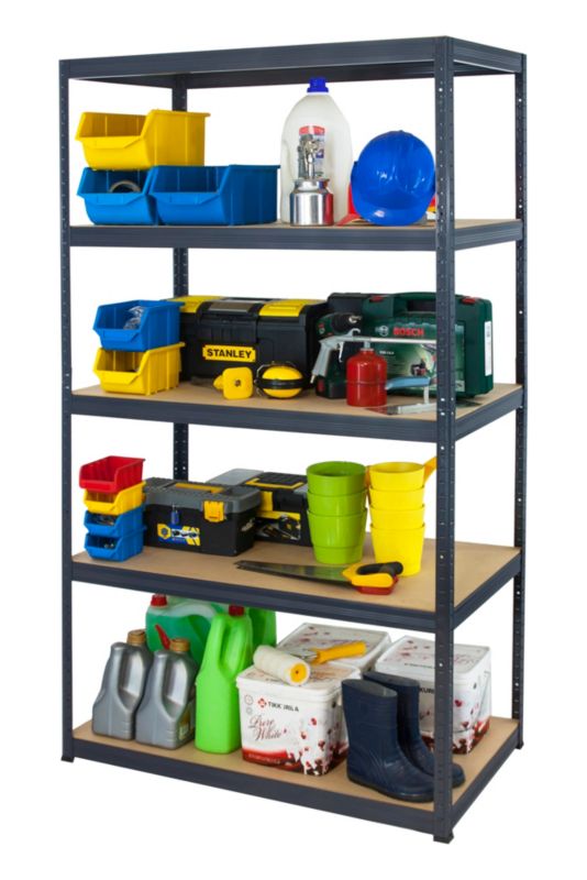 Regał metalowy MODO24 magazynowy stojak grafit premium helios 180x150x35cm 5 półek po 175 kg 1 szt.