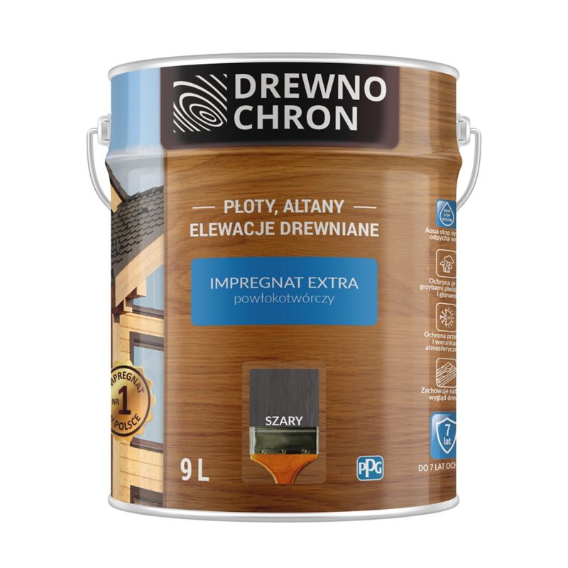 Impregnat Drewnochron Extra Powłokotwórczy szary 9 l