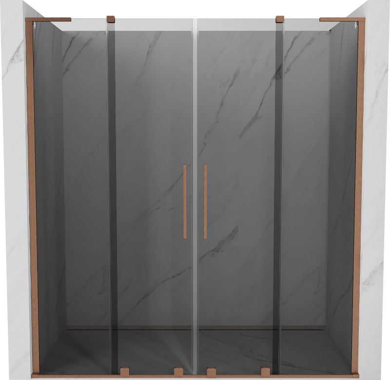 Drzwi prysznicowe rozsuwane Mexen Velar L grafit miedź szczotkowana 180x200 cm 1 szt.