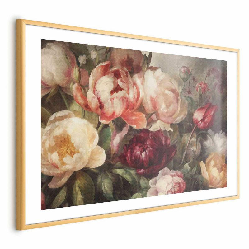 Plakat Artgeist Piwonie 60x40 cm z ramą złotą 1 szt