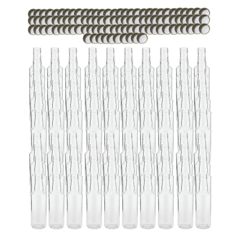 Butelki szklane MODO24 200 ml na soki nalewki i syropy fi 28 z nakrętkami 100 szt.