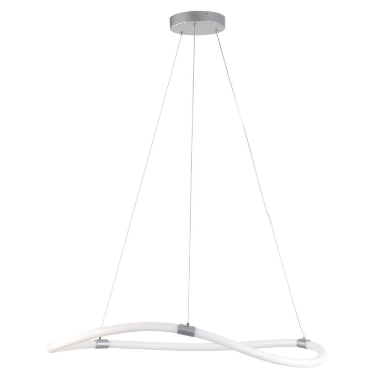 Lampa wisząca TK-Lighting Kawes chrom biała okręg Led - 1szt.