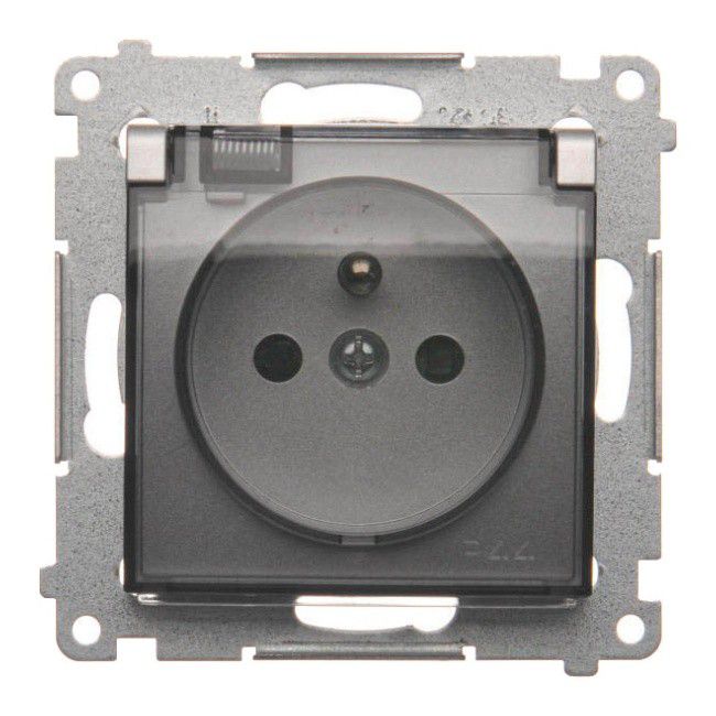 Gniazdo pojedyncze Kontakt-Simon S54 IP44 srebrne