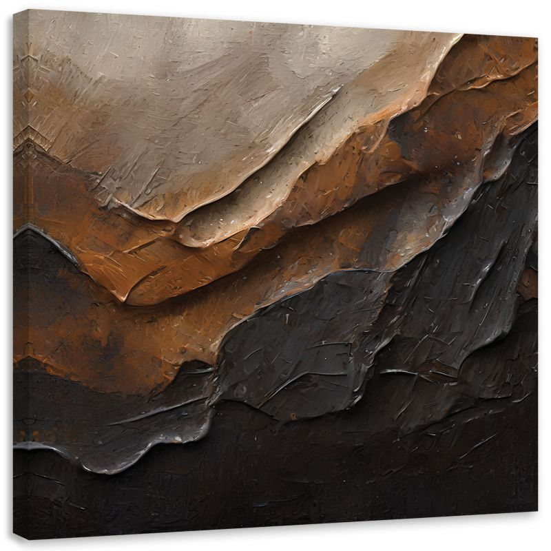 Obraz do salonu pokoju Feeby Abstrakcja Tekstura Brązowa 40x40 cm 1szt