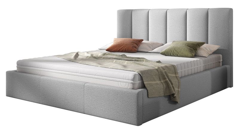 Łóżko tapicerowane MIRJAN 24 Nick stelaż metalowy 180x200 jasny szary 1 szt.