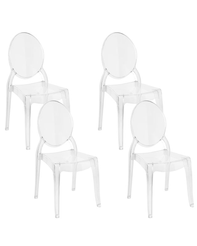 Zestaw 4 krzeseł do jadalni Merton Przezroczysty 1 kpl