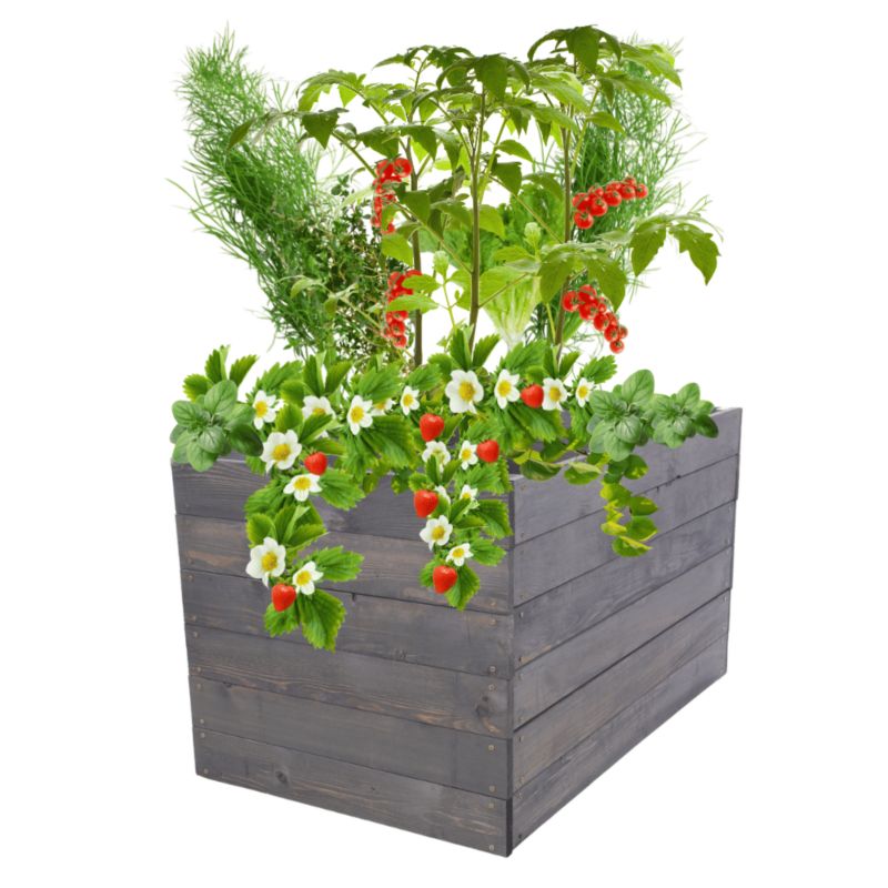 Donica na warzywa MODO24 grządka szara impregnacja 54x93x90 cm 1 szt.