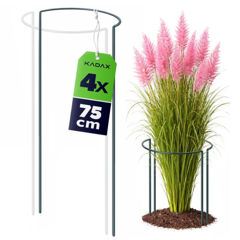 Podpora ogrodowa KADAX stalowa półokrągła zielona 75 cm 4 szt.