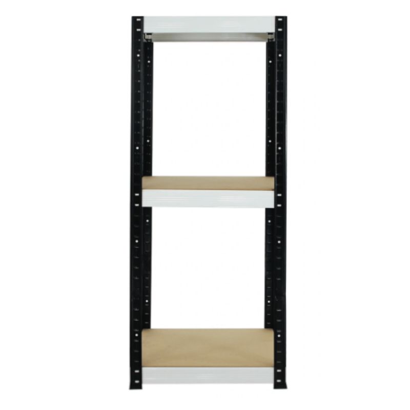 Regał magazynowy garażowy metalowy MODO24 czarno-biały helios 106x40x40cm 3 półki po 175 kg 1 szt.