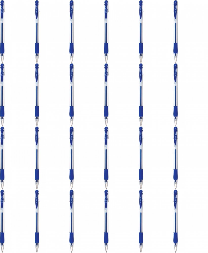 24x Długopis żelowy Grand GR-101, 0.5mm, niebieski