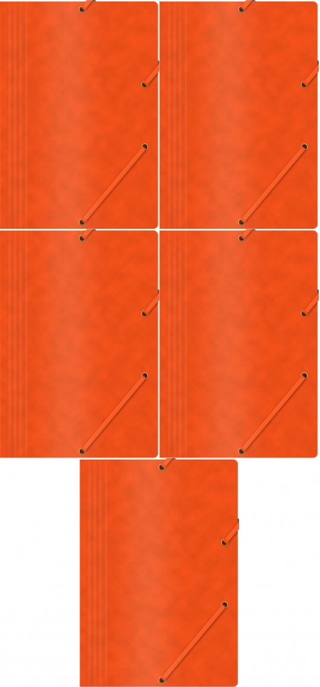 5x Teczka z gumką Office Products, A4, 390g/m2, preszpanowa, pomarańczowy