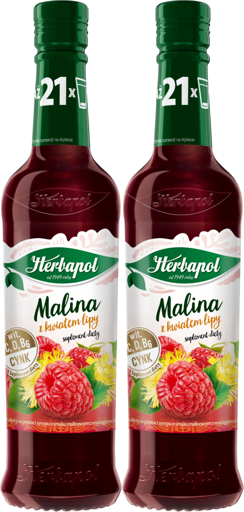 2x Syrop Herbapol Owocowa Spiżarnia, Malina z Lipą, 420ml