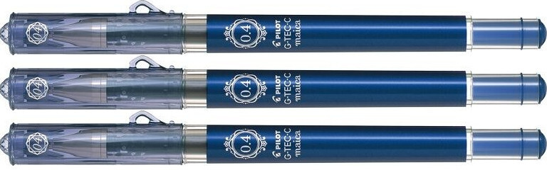 3x Długopis żelowy Pilot G-Tec Maica, 0.4mm, granatowy