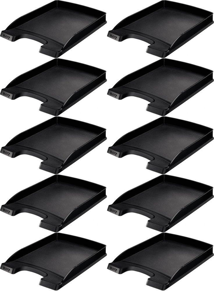 10x Półka na dokumenty Leitz Plus Slim, A4, plastikowe, czarny