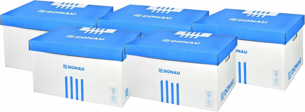 5x Pudło archiwizacyjne zbiorcze Donau, 545mm, do 6 pudeł 80mm, otwierane od góry, niebieski