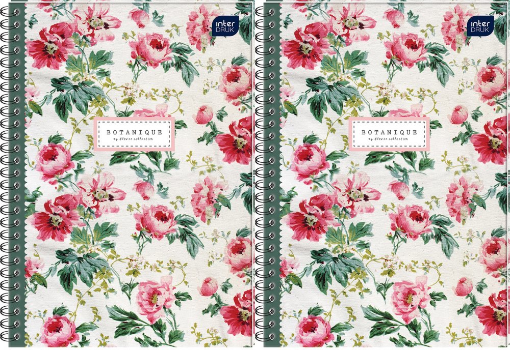 2x Kołonotatnik z kolorowymi marginesami Interdruk, A4, w kratkę, 160 kartek, mix wzorów