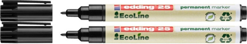 2x Marker permanentny edding ecoline 25, 1mm, czarny