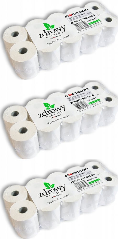 3x Rolka termiczna Emerson "Zdrowy Paragon", 57mm x 30m, 50+/-6g/m2, 10 sztuk