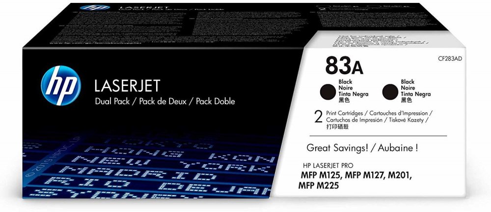 Toner HP 83A (CF283AD), 2 sztuki, 2x1500 stron, black (czarny)