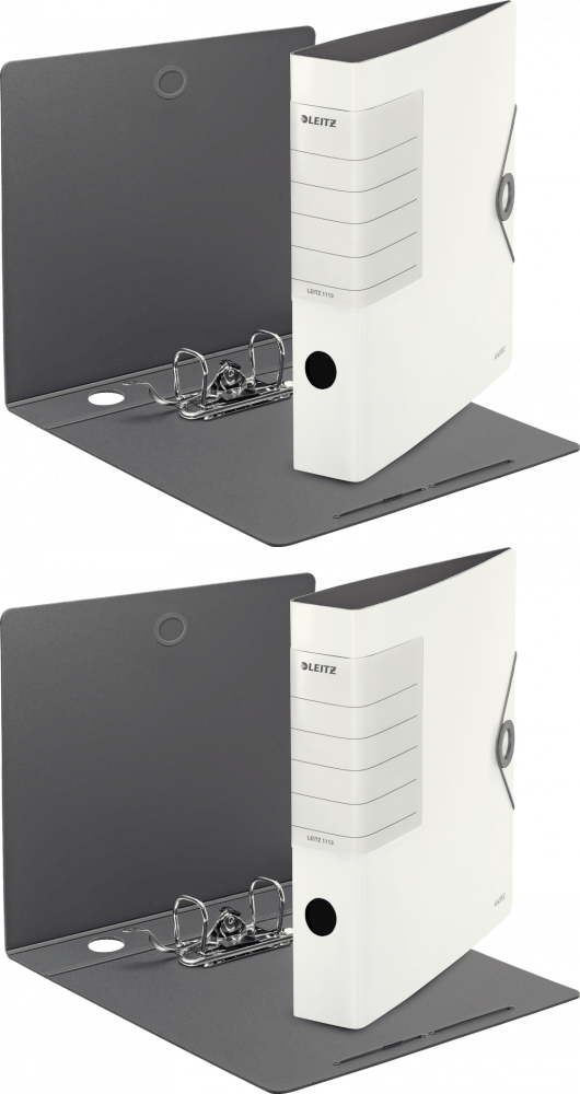 2x Segregator Leitz Active Solid 180°, A4, 62 mm, do 350 kartek biały